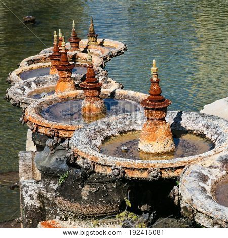Details Of Cascade Fountain In Palais Longchamp
