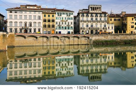 Apartment Houses On Waterfront In Florence