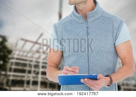 Digital composite of construction torso 