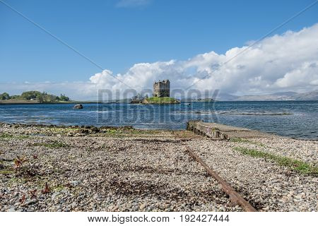 The historic castle Stalker in Argyll, Scotland