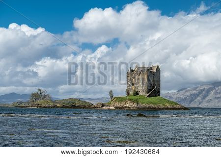 The historic castle Stalker in Argyll, Scotland