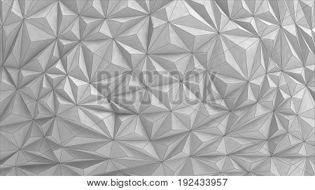 Geometric relief wallVector background in white paintingAbstract triangular background in monochrome color with wireframe edge.