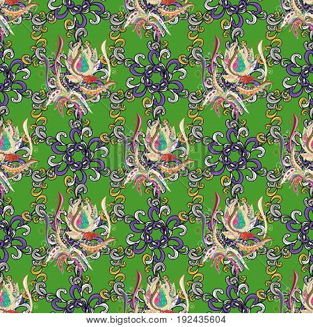Leaf natural pattern in colors. Vector flower concept. Summer design. Seamless floral pattern can be used for sketch website background wrapping paper.