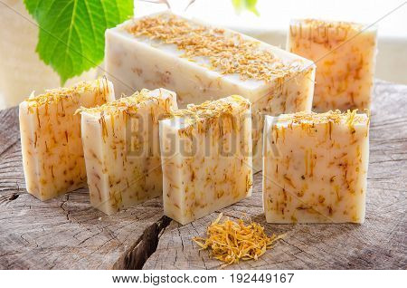 Homemade Calendula Natural Herbal Soap
