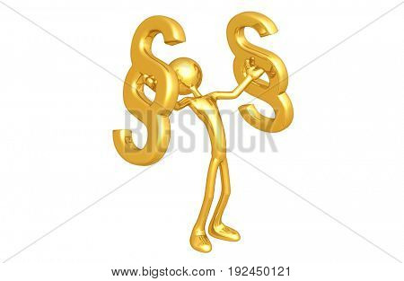 Legal Concept The Original 3D Character Illustration With A Section Symbol
