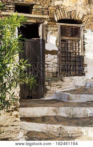 Old architecture in Ioulida village on Kea island in Greece.