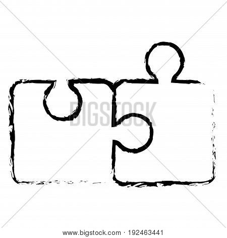 Puzzle tokens flat icon vector illiustration design doodle