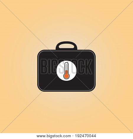 Thermo bag flat vector icon. Temperature stable package isolated vector sign.