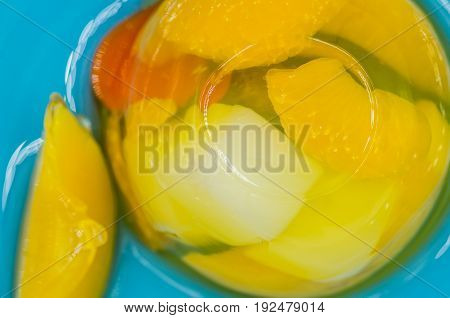 Fruit Jelly Mix On A Blue Plate