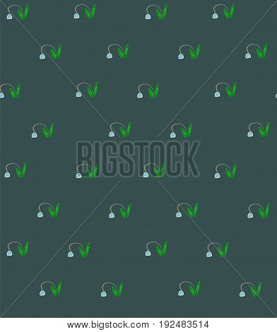 Dark spring floral seamless pattern with snowdrops, nice texture with feral flowers