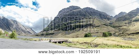 Amazing scottish landscape at Achnambeithach in Glencoe, Highlands, Scotland