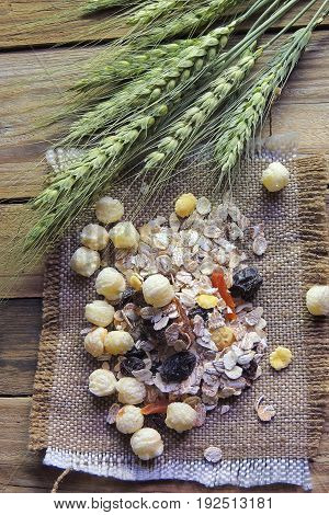 Muesli And Spikelets Of Wheat