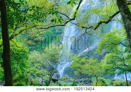 Klonglan waterfall beautiful  in Kamphaeng Phet thailand