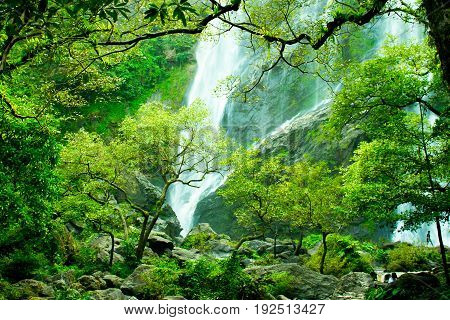 Klonglan waterfall beautiful  in Kamphaeng Phet thailand