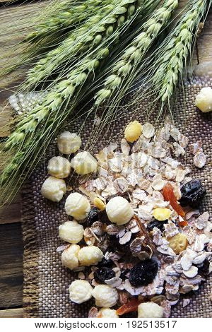 Muesli And Spikelets Of Wheat