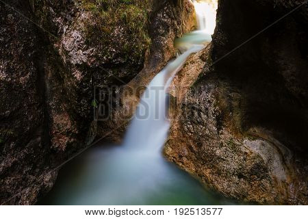 View of the Almbachklamm - Long exposure version Bavaria Germany