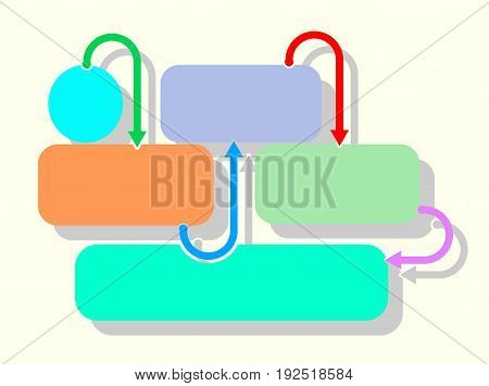 Infographic rectangles with arrows for Your text.