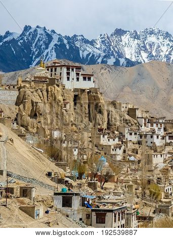 Landscpae of Lamayuru monastery in Ladakh India