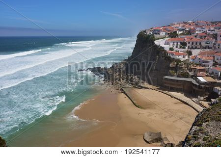 Atlantic Ocean Coast, Azenhas Do Mar Village, Sintra, Lisbon, Portugal