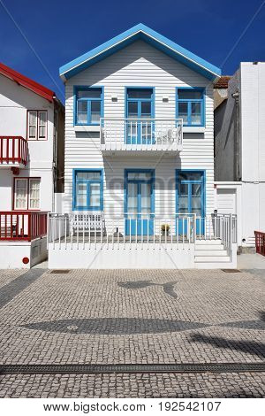 Striped Colored Houses, Costa Nova, Beira Litoral, Portugal, Europe
