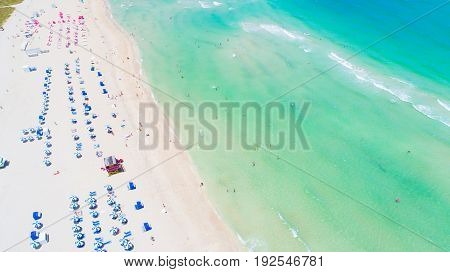 South Beach, Miami Beach. Umberlla beach. Florida. USA.