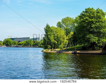 Aussenalster (outer Alster Lake) In Hamburg Hdr