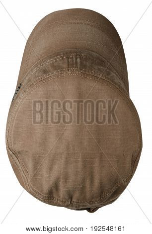 Cap Isolated On White Background. Cap With A Visor.brown Cap
