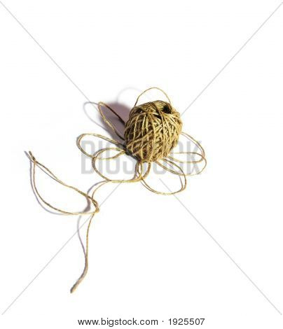 ดอกไม้จากสายอักขระบนพื้นหลังสีขาว