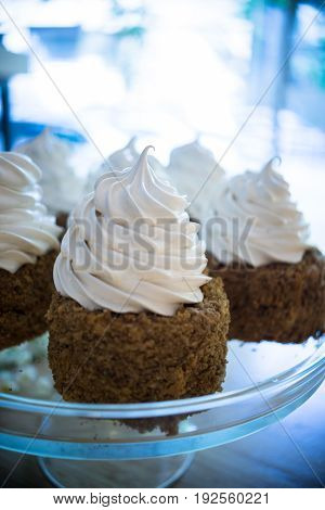 Dessert Concept On Dark Table