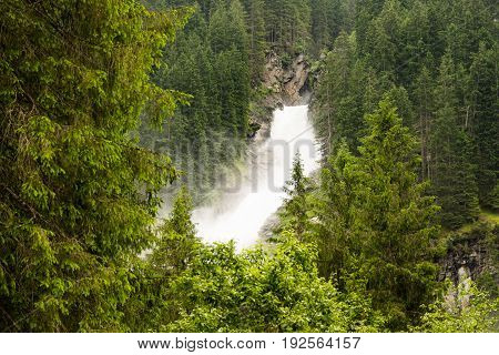 Krimml Waterfalls this are the highest waterfalls in Austria at Village Krimml in Salzburg
