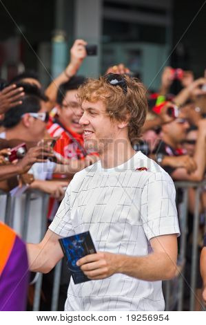 Sepang, Malaysia - 10. April: Sebastian Vettel (team Red Bull Racing) på The autograf Session på For