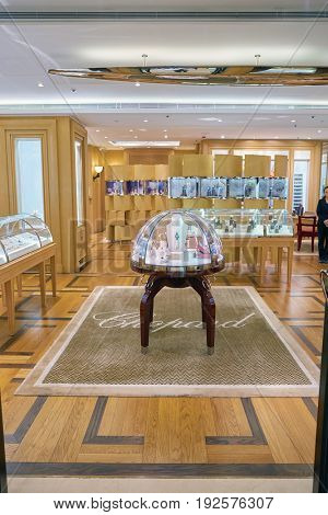 HONG KONG - CIRCA SEPTEMBER, 2016: Chopard store at a shopping center in Hong Kong. Chopard is a Swiss watchmaker and jewellery maker