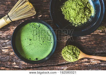 Matcha green tea. Matcha powder. Organic Green Matcha Tea.