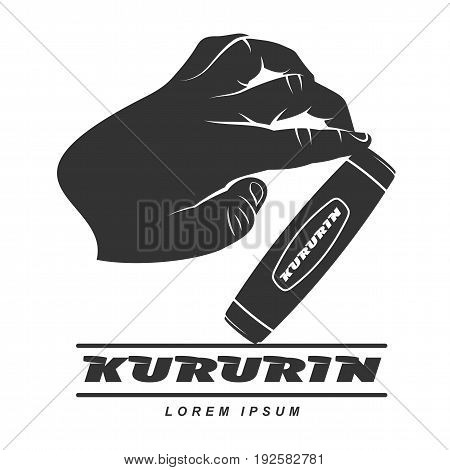 Hand Fidget Kururin Logo Vector Illustration