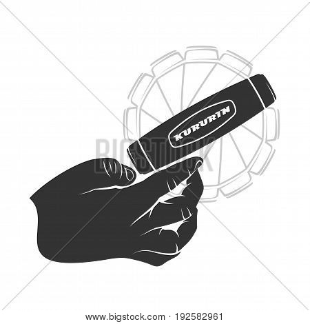 Hand Fidget Kururin Logo Vector Illustration