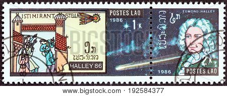 LAOS - CIRCA 1986: A stamp printed in Laos from the 