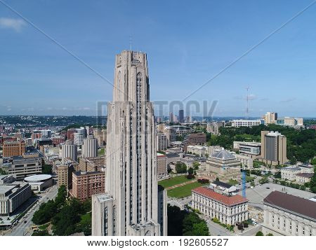 University of Pittsburgh Cathedral of Learning towering above
