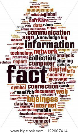 Fact word cloud concept. Vector illustration on white