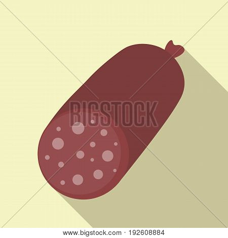 Sausage icon colored Flat design. Salami icon. Meat products