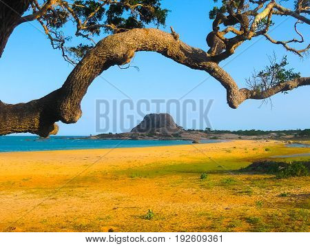 Elephant rock in Yala national park Sri Lanka on the Indian Ocean