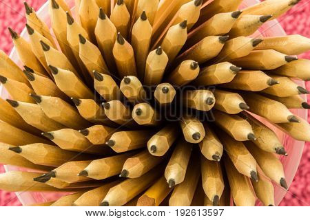 Stationery background - Group of stationery tools on white background