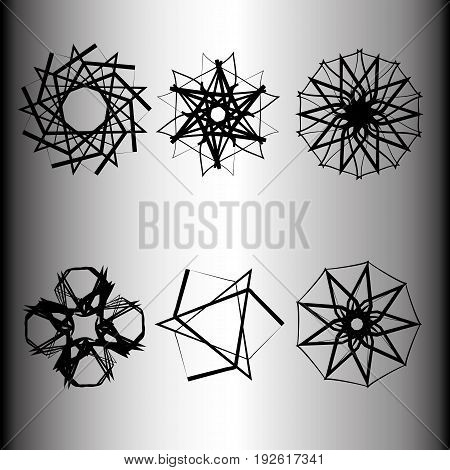 Geometric pattern icon logo star astrology set pentagram