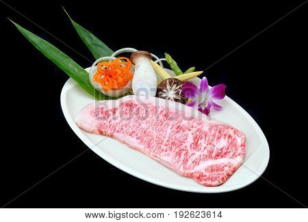 Japanese beef wagyu miyasaki for teppanyaki cuisine.