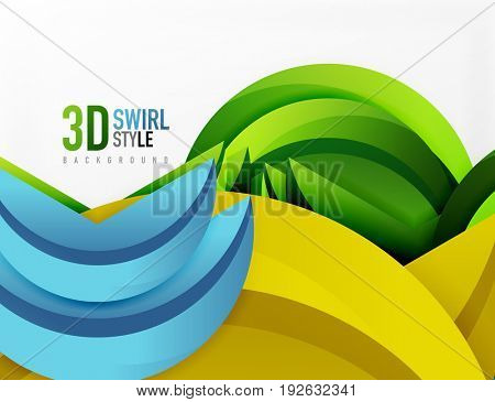 3D wave lines design. Dynamic effect abstract Illustration, modern pattern template