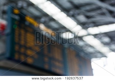 Out Of Focus Airport Departures Timetable Schedule Sign Information