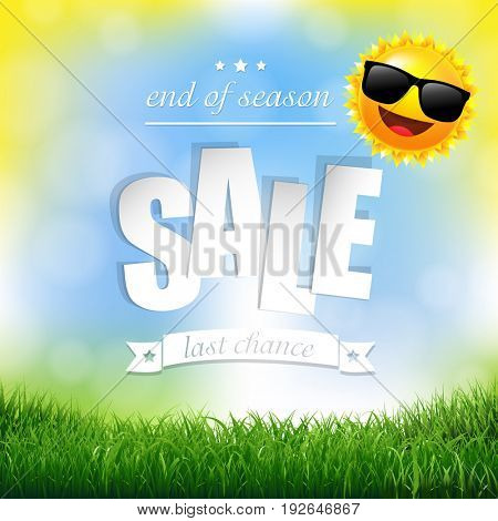 Nature Background With Grass Border And Text 