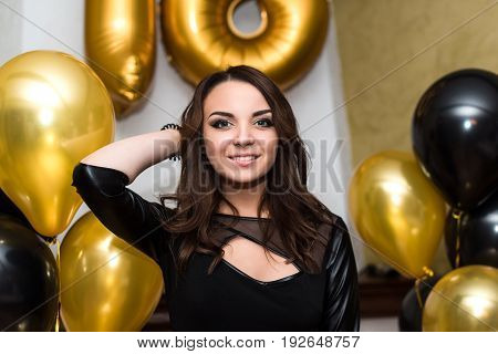A Birthday Girl On Her 18Th Birthday With Baloons
