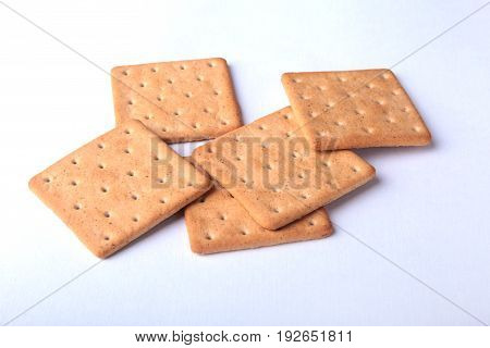 Rye crispbread isolated on a white background.