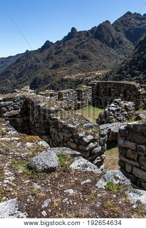Sayaqmarka Ruin along the Inca Trail, Peru