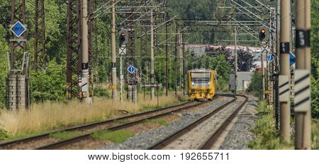 Yellow And Orange Train Near Kostov Station